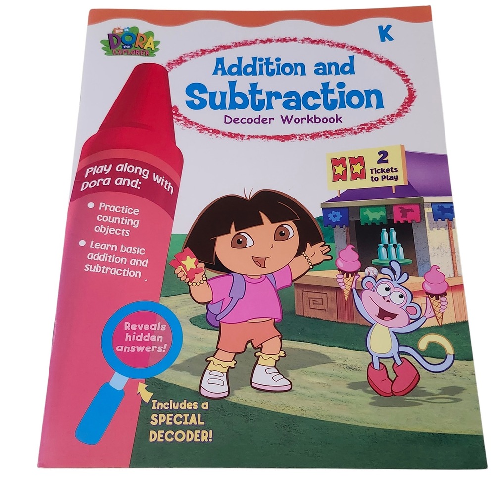 NEW Dora‎ the Explorer Addition Subtraction Workbook Kindergarten 2003